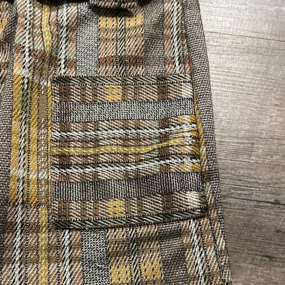Zara Yellow Black Silver Plaid overall jumper Dress with pockets Size Medium - Picture 11 of 12